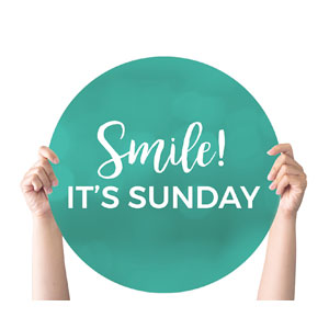 Turquoise Smile Hand Held Circle Handheld Signs