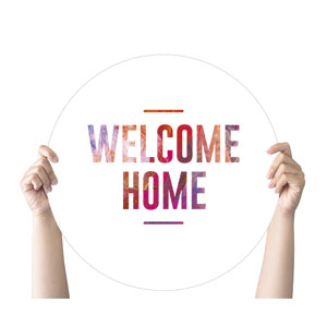 White and Bright Home Hand Held Circle Handheld Signs