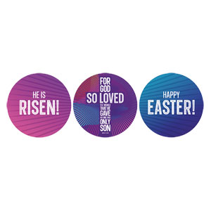 God So Loved Cross Set Circle Handheld Signs