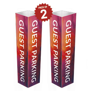Vibrant Paint Guest Parking Column Signs