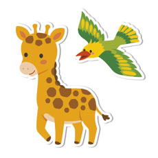 Hosanna Savannah Giraffe and Bird 