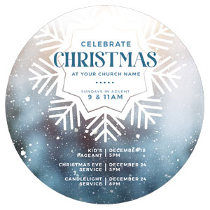 Christmas Snowflake Circle InviteCards 