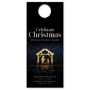 Celebrate Christmas Manger DoorHangers