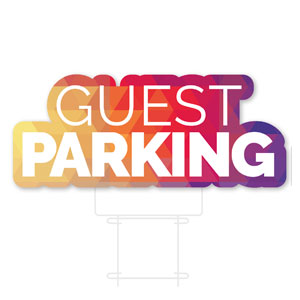 Geometric Bold Guest Parking Die Cut Yard Sign