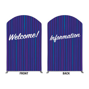 Modern Stripes Welcome Information 5' x 8' Curved Top Sleeve