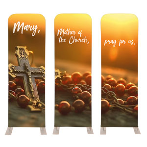 Mary Mother Triptych 2' x 6' Sleeve Banner