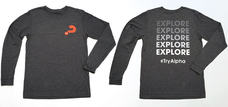 T-Shirts, Alpha, Alpha Explore Long Sleeve T-Shirt XX-Large, XXLarge
