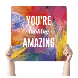 Vivid Paint Amazing Hand Held Square Handheld Signs