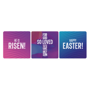 God So Loved Cross Set Square Handheld Signs