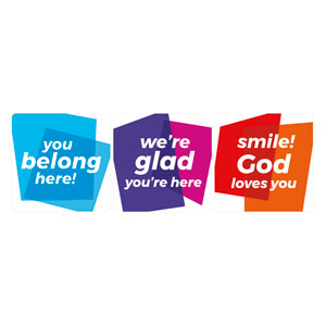 Vibrant Shapes Set Square Handheld Signs