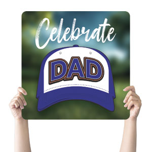 Father's Day Hat Square Handheld Signs