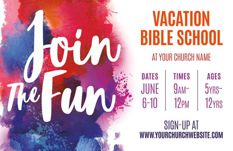 Church Postcards, VBS / Camp, Join The Fun VBS, 5.5 X 8.5