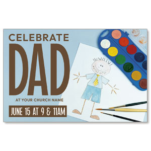 Celebrate Dad Drawing Medium InviteCards