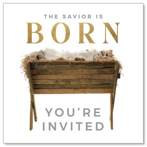 Born Manger Invite 2.5" x 2.5" Small Square