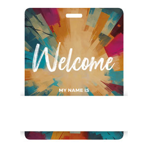 Color Tiles Welcome Name Badges
