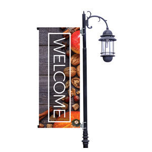 Wooden Slats Fall Light Pole Banners