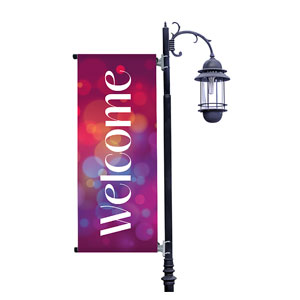 Bokeh Welcome Light Pole Banners