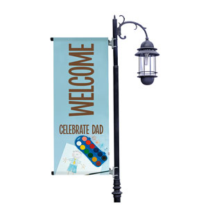 Celebrate Dad Drawing Light Pole Banners