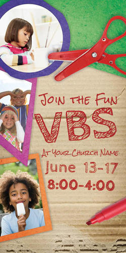 Church Postcards, Summer - General, VBS Crafts 11 x 5.5 Oversized Postcard, 5.5 x 11