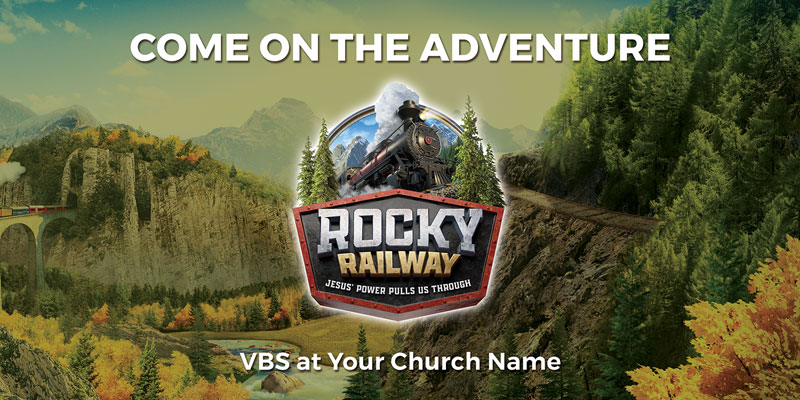 Church Postcards, VBS / Camp, Rocky Railway, 5.5 x 11