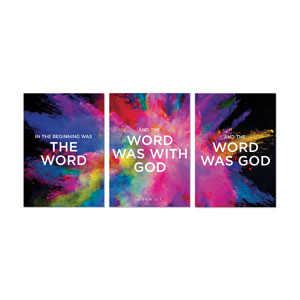 Back to Church Easter Triptych 23" x 34.5" Rigid Wall Art