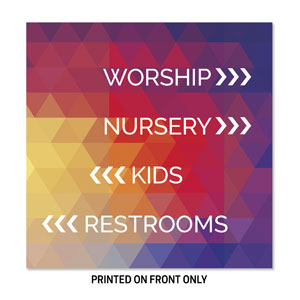 Geometric Bold Directional 23" x 23" Rigid Sign