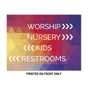 Geometric Bold Directional 23" x 17.25" Rigid Sign
