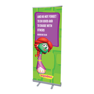 VeggieTales Heb 13:16 2'7" x 6'7"  Vinyl Banner