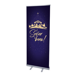 Christmas Star Savior Is Born 2'7" x 6'7"  Vinyl Banner