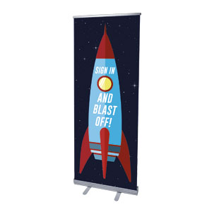 Galactic Explorers Rocket Sign In 2'7" x 6'7"  Vinyl Banner
