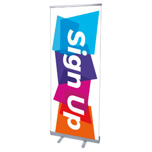 Vibrant Shapes Sign Up 2'7" x 6'7"  Vinyl Banner