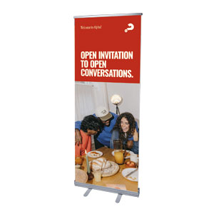 Alpha Open Invitation 2'7" x 6'7"  Vinyl Banner