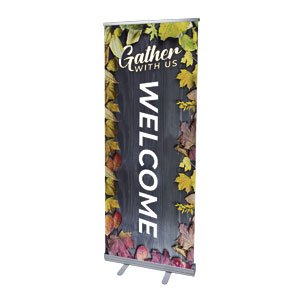 Gather with Us 2'7" x 6'7"  Vinyl Banner