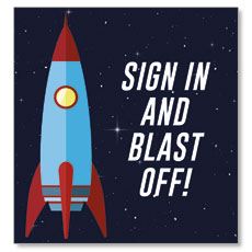 Galactic Explorers Rocket Sign In 