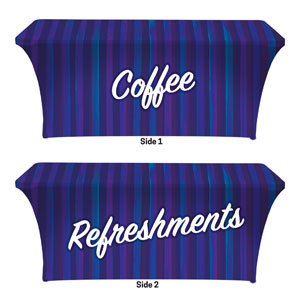 Modern Stripes Coffee Refreshments Stretch Table Covers