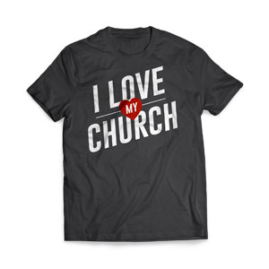I Love My Church Heart - Large Apparel