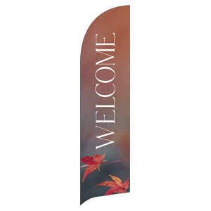 Fresh Start Red Leaves Flag Banner