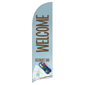 Celebrate Dad Drawing Flag Banner