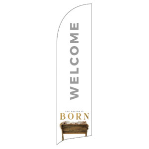 Born Manger Flag Banner