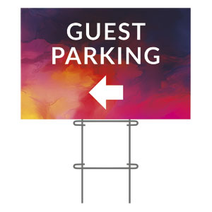 Vibrant Paint Guest Parking 36"x23.5" Large YardSigns