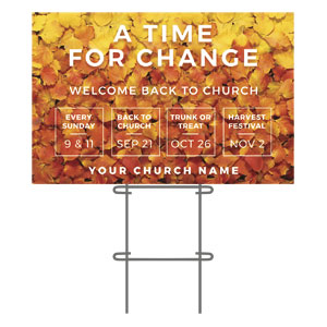 A Time for Change Fall Leaves 36"x23.5" Large YardSigns