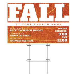 Fall Events Orange Leaf 36"x23.5" Large YardSigns